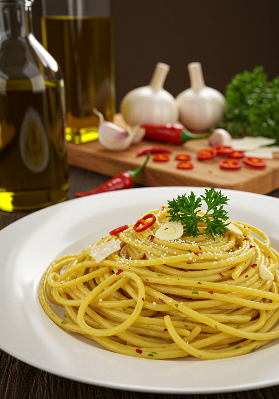 Espaguetis Aglio e Olio móvil